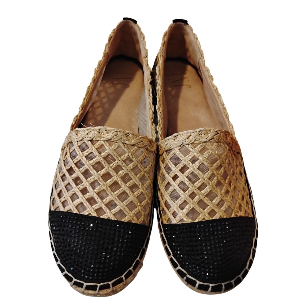 INC Corvina Tan Espadrille Sparkle Flats Size‎ 7